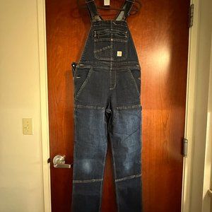 Women's Carhartt Relaxed Fit Denim Double Front Bib Overalls, XS